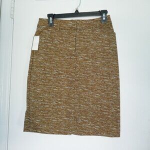 NY & Co brown croc print animal print stretch pencil skirt with pockets size 2